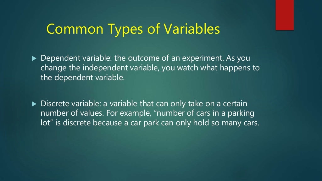 Types of variables in statistics