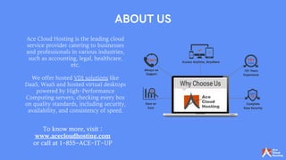 AceCloudHostingistheleadingcloud
serviceprovidercateringtobusinesses
andprofessionalsinvariousindustries,
suchasaccounting...