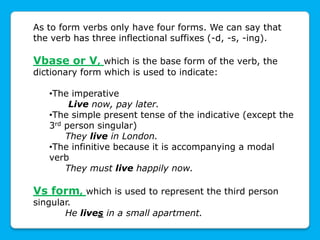 Types of verbs according to form | PPT