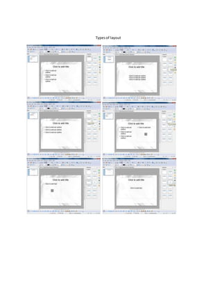 Typesof layout
 