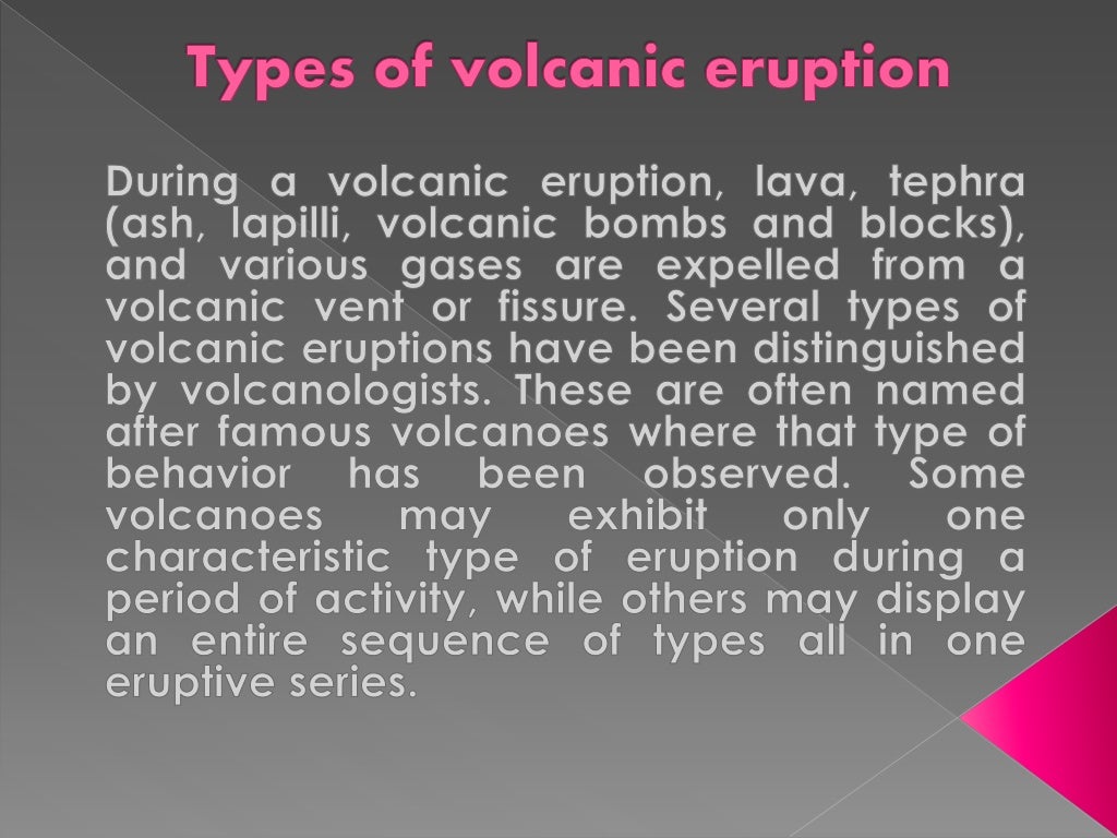 Types Of Volcanic Eruption Ppt