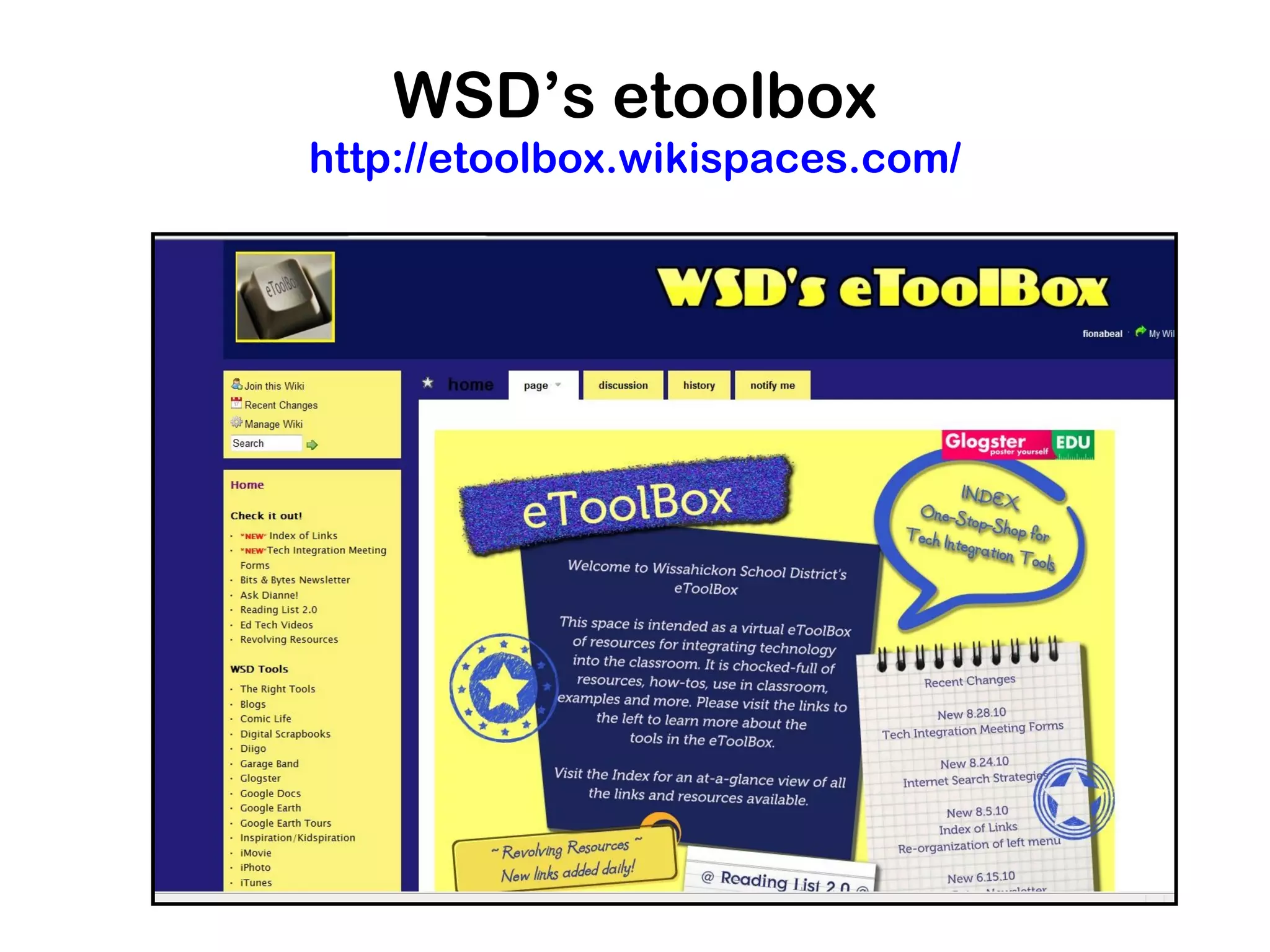 WSD’s etoolbox
http://etoolbox.wikispaces.com/
 