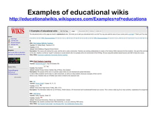 Wikis Concept Examples Types of wikis | PPT
