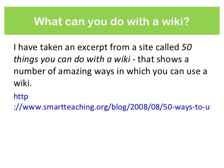Types of wikis
