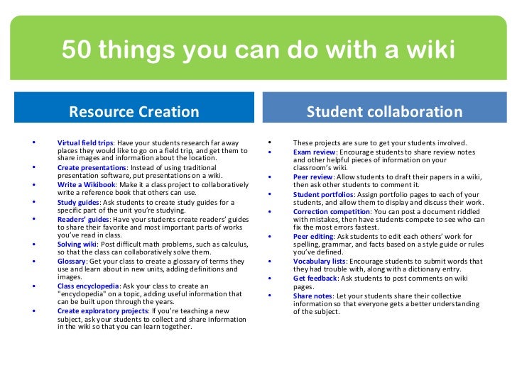 Types of wikis
