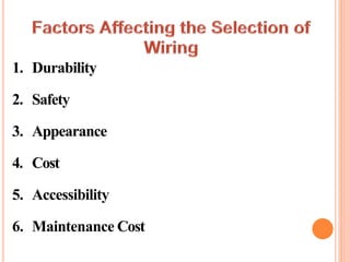1. Durability
2. Safety
3. Appearance
4. Cost
5. Accessibility
6. Maintenance Cost
 