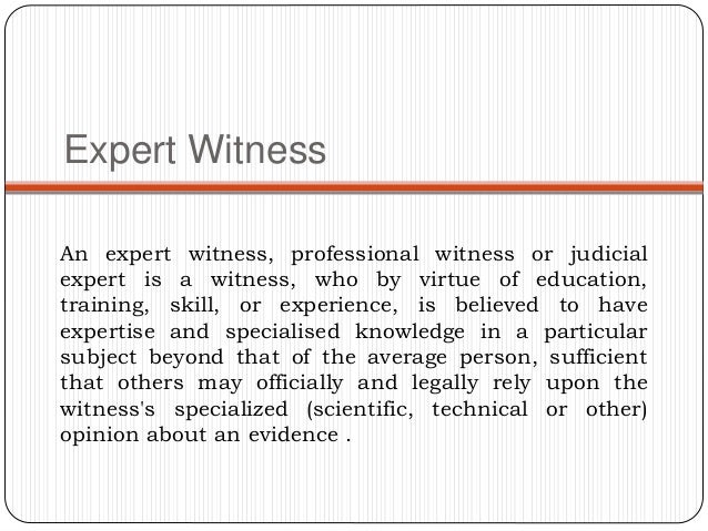 Types of witnesses Types of witnesses