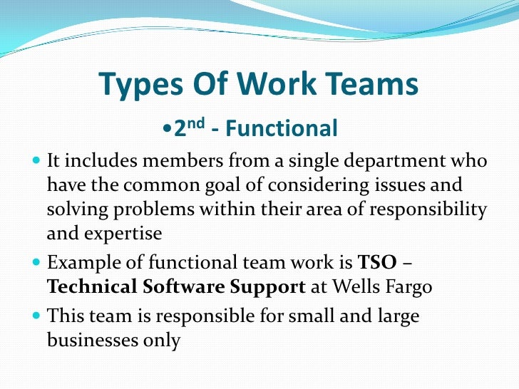 working in a team example