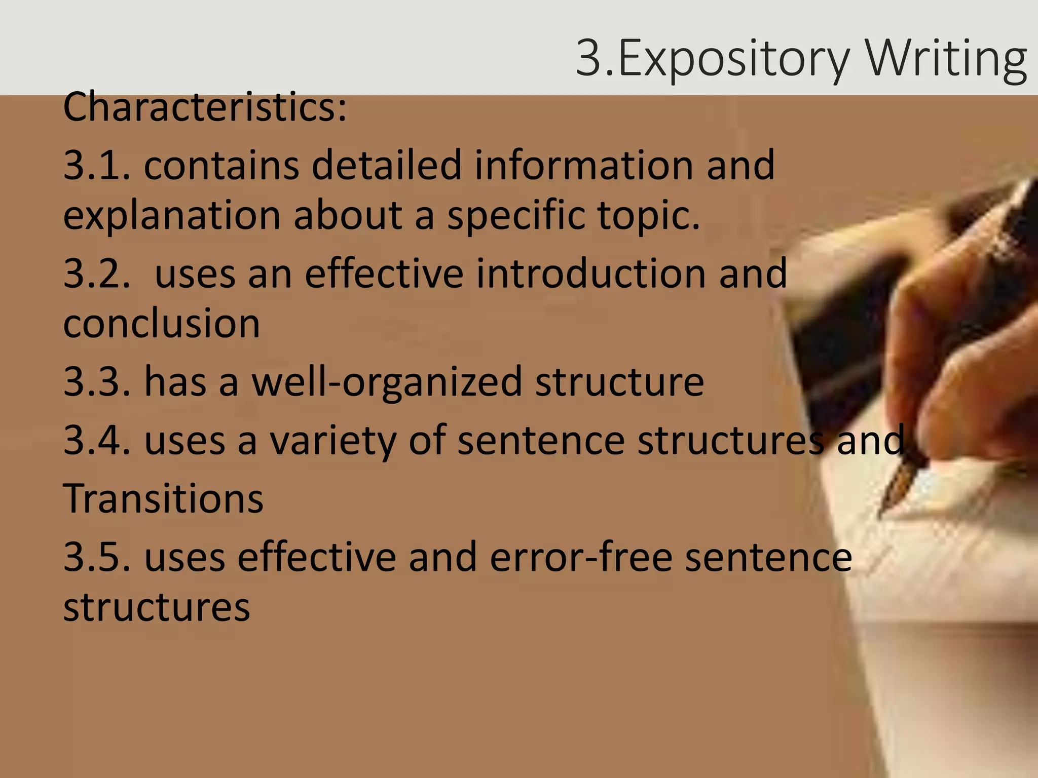 Types of writing PPT