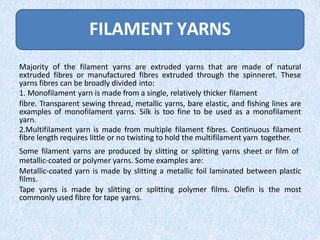 Yarns and Its Classification