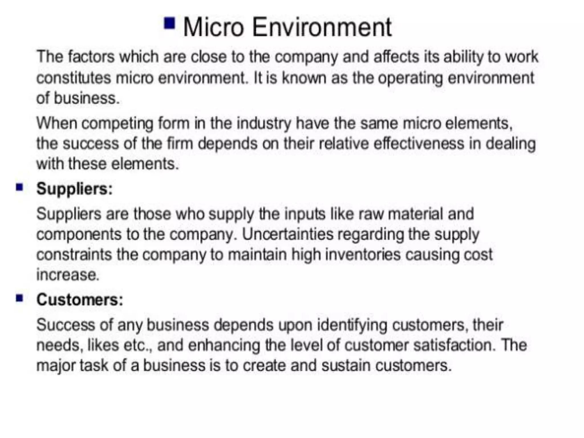 Types & significance of business environment