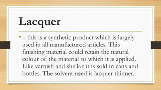 Types sources of innovative finishing materials | PPTX
