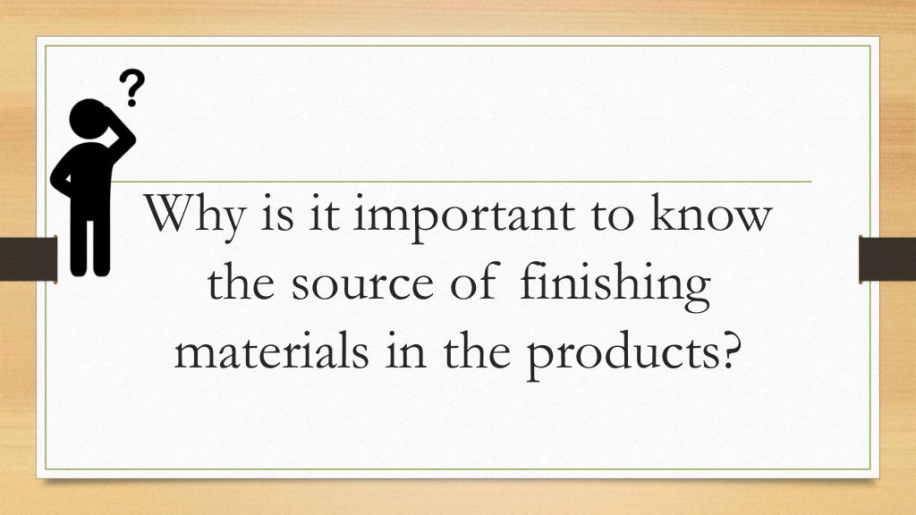 Types sources of innovative finishing materials