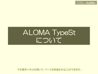 ＡLOMA TypeSt
    について



下の操作パネルを用いて、ページを前後させることができます。
 