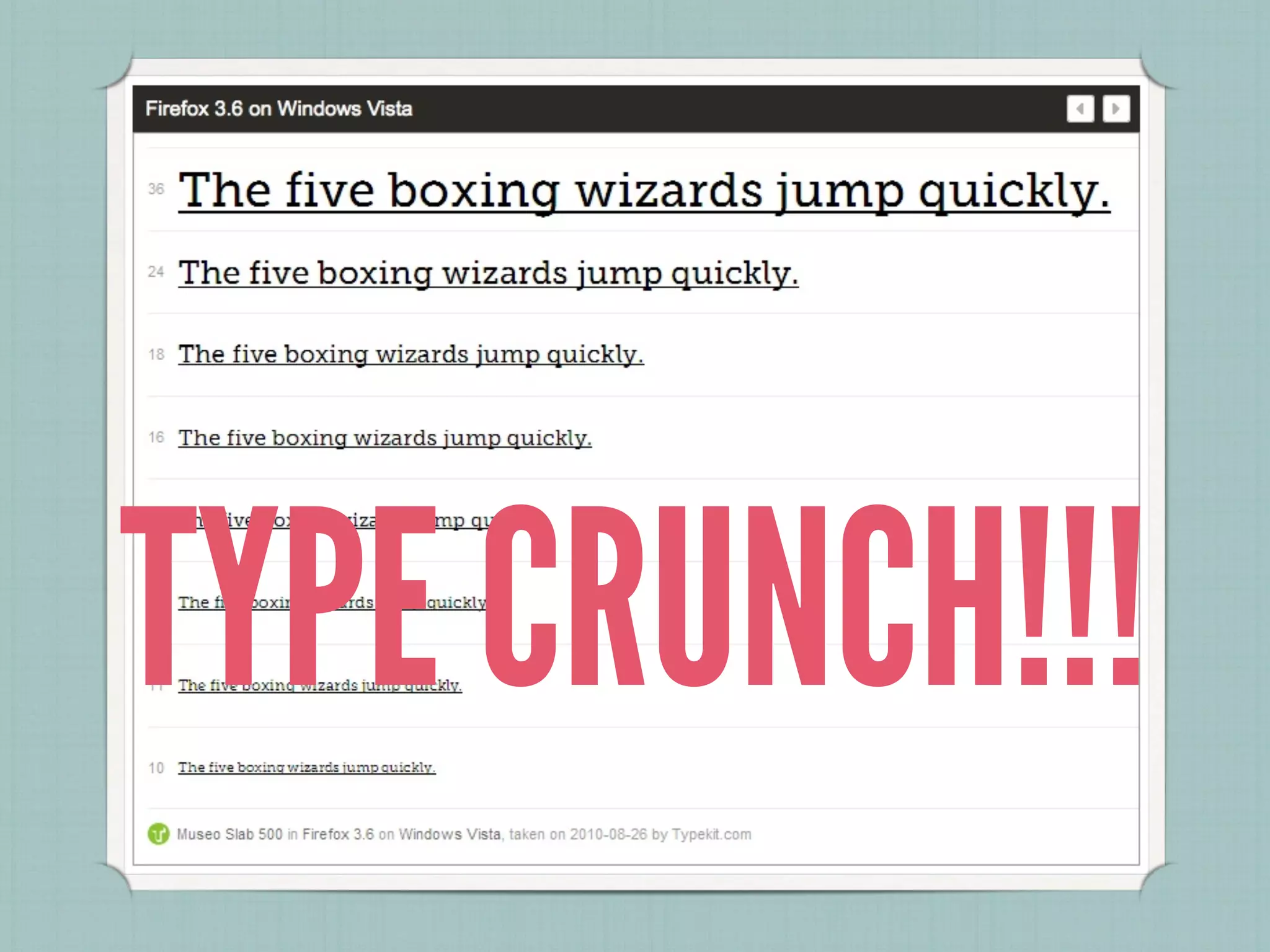 TYPE CRUNCH!!!
 