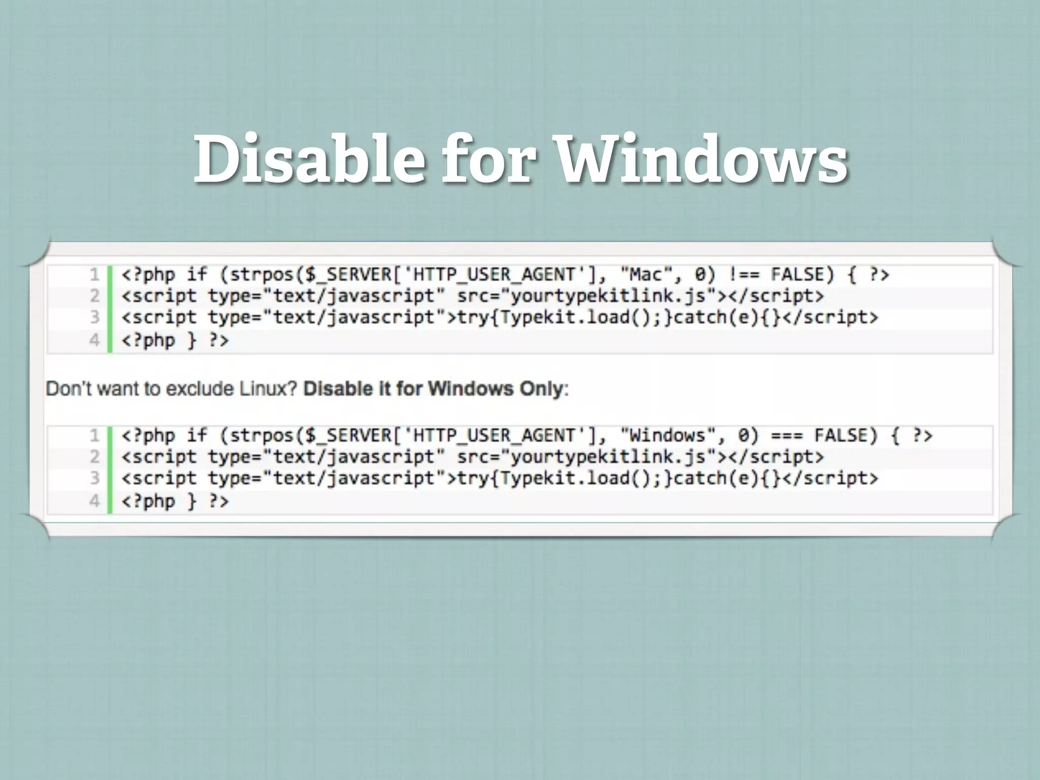 Disable for Windows
 