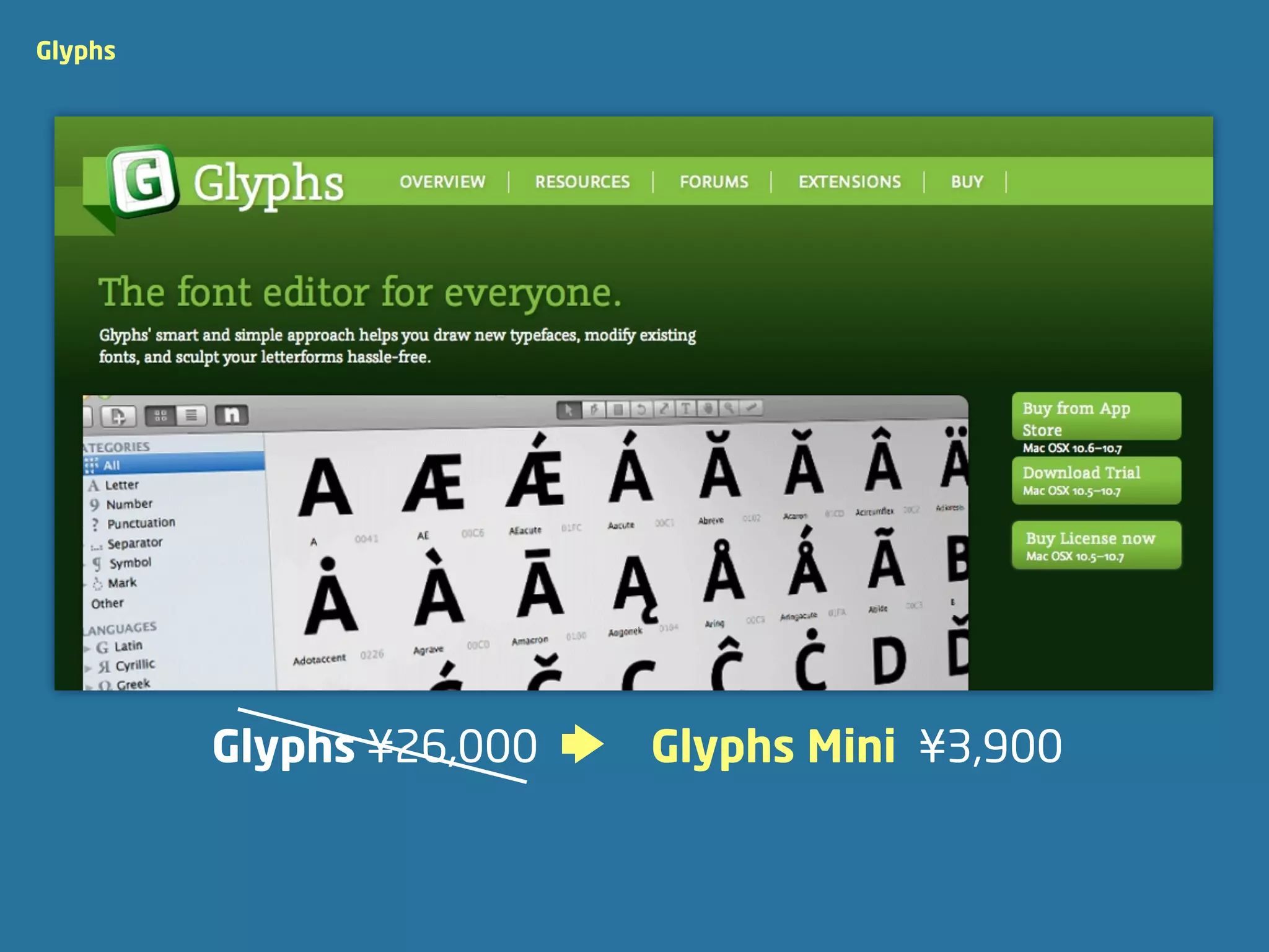Glyphs




         Glyphs ¥26,000   Glyphs Mini ¥3,900
 