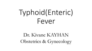 Typhoid(Enteric)
Fever
Dr. Kivanc KAYHAN
Obstetrics & Gynecology
 