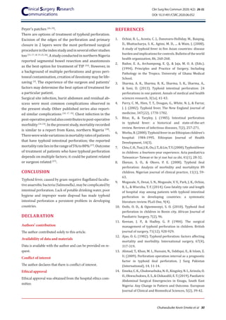 Typhoid intestinal perforation in children still a persistent problem ...