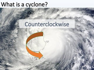 What is a cyclone?
Counterclockwise
 