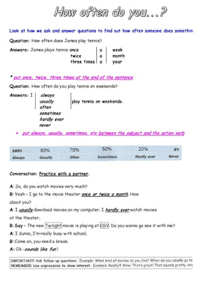 Typical day how often do you-questions | DOC