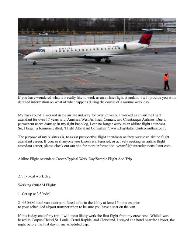 Airline Flight Attendant Typical Work Day