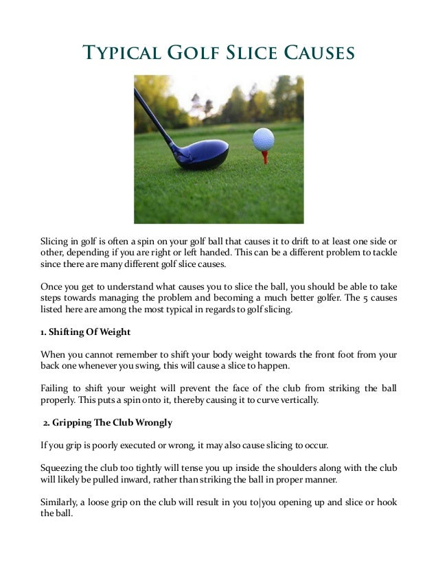 Typical Golf Slice Causes