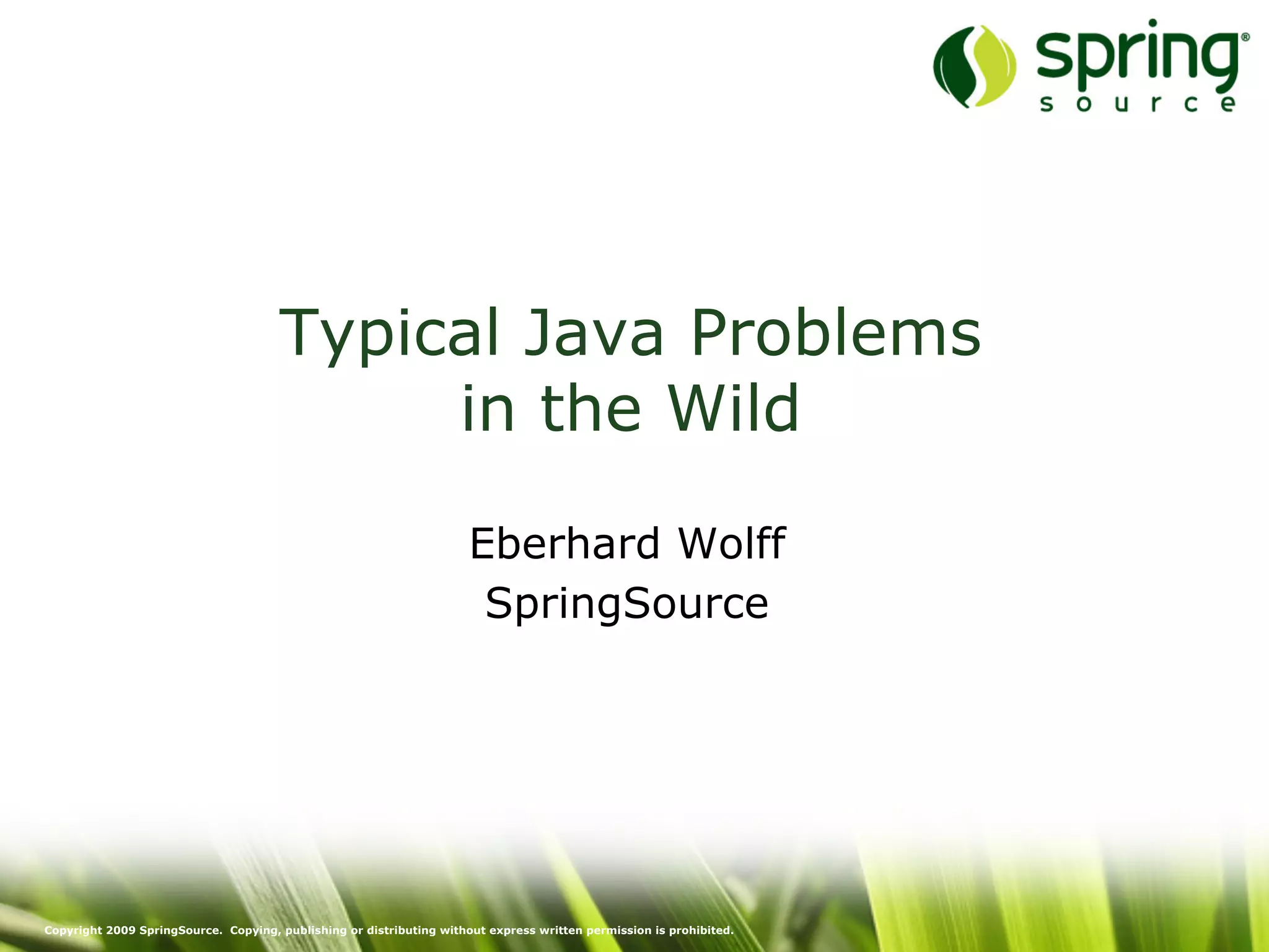 10 Typical Java Problems in the Wild | PPT