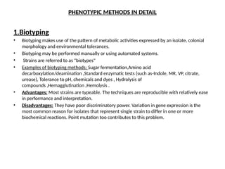 Comprehensive Overview of Bacterial Typing Methods and Applications | PPTX
