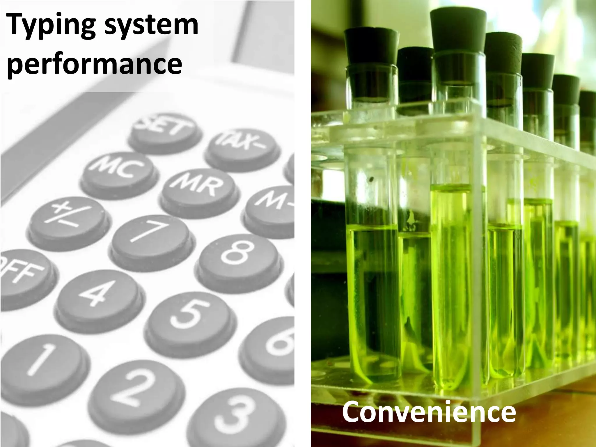 Typing system
performance
Convenience
 