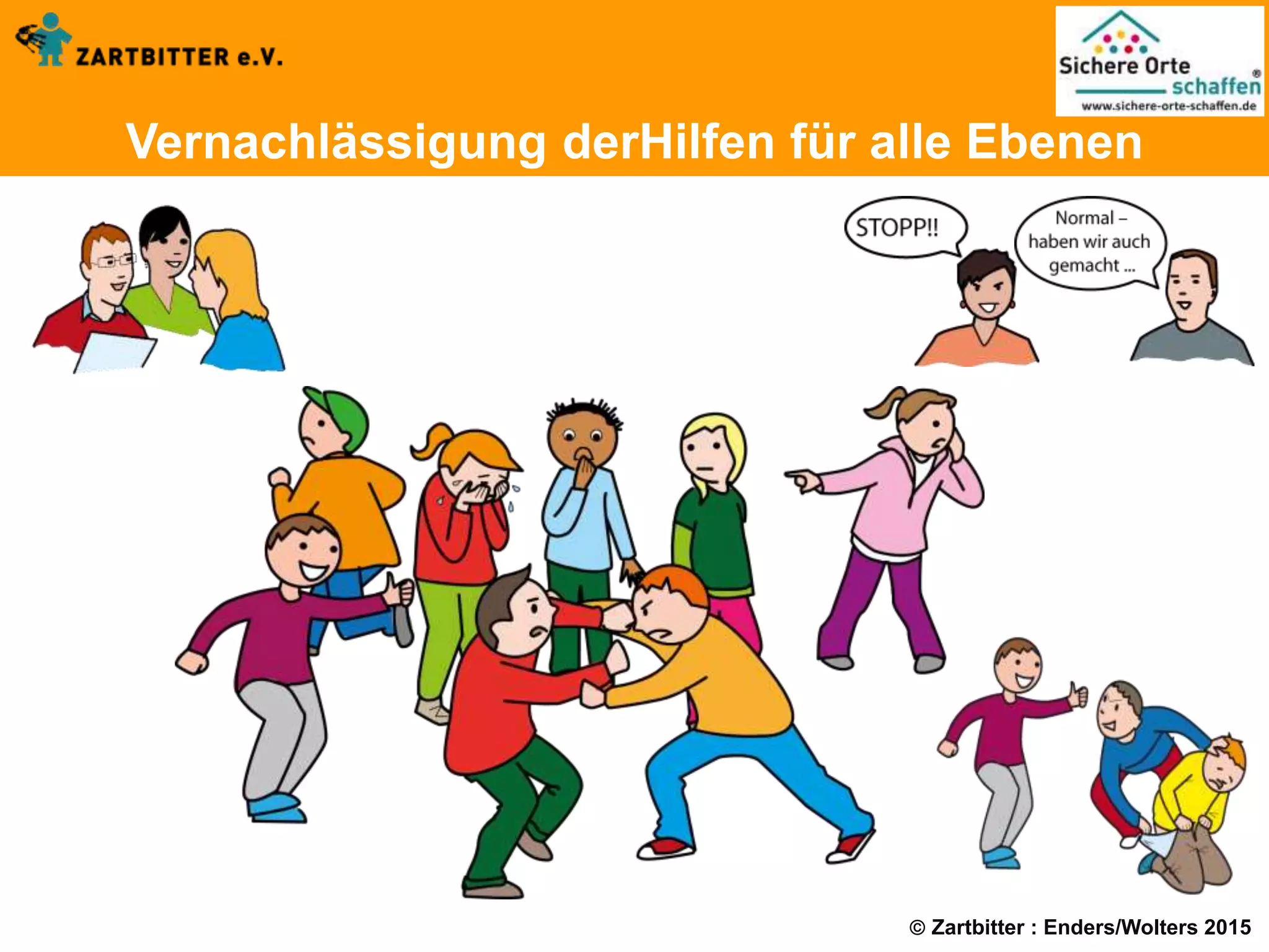  Zartbitter : Enders/Wolters 2015
Vernachlässigung derHilfen für alle Ebenen
 