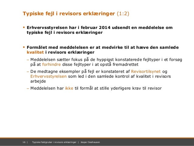 Datering af revisors rapport