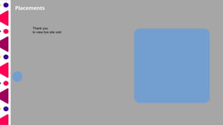 Placements
Thank you
to view live site visit
 