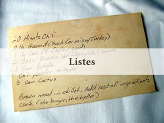 Listes 
 