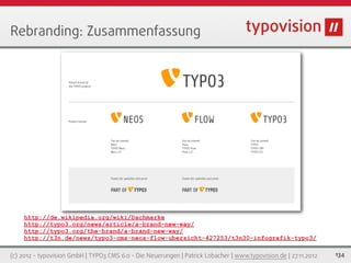 Rebranding: Zusammenfassung




    http://de.wikipedia.org/wiki/Dachmarke
    http://typo3.org/news/article/a-brand-new-way/
    http://typo3.org/the-brand/a-brand-new-way/
    http://t3n.de/news/typo3-cms-neos-flow-ubersicht-427253/t3n30-infografik-typo3/

(c) 2012 - typovision GmbH | TYPO3 CMS 6.0 - Die Neuerungen | Patrick Lobacher | www.typovision.de | 27.11.2012   134
 