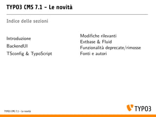 TYPO3 CMS 7.1 - Le novita Slide 2