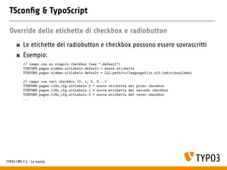 TYPO3 CMS 7.1 - Le novita Slide 27