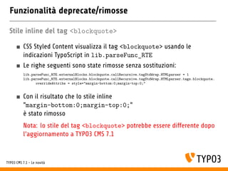 TYPO3 CMS 7.1 - Le novita Slide 53