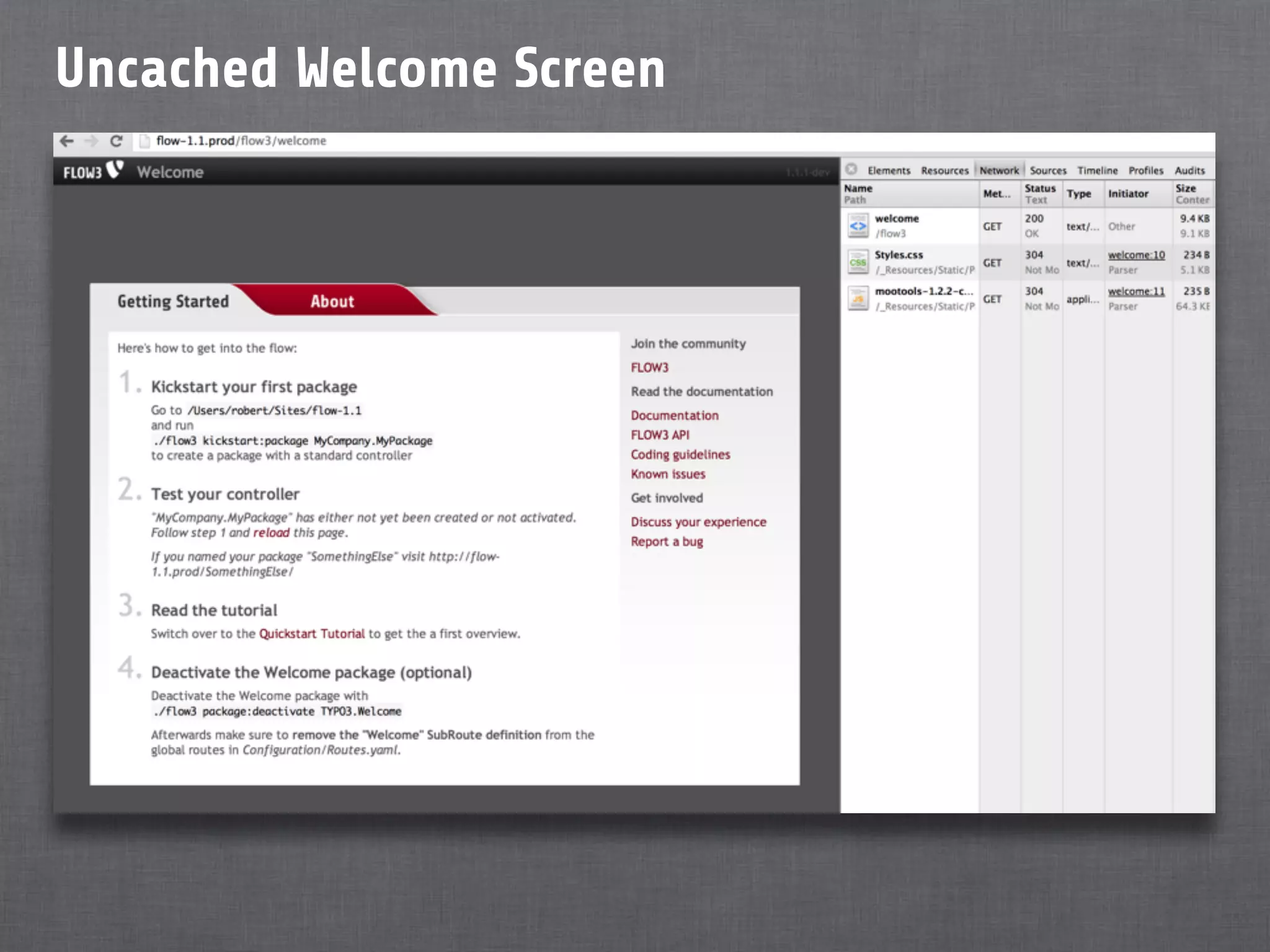 Uncached Welcome Screen
 