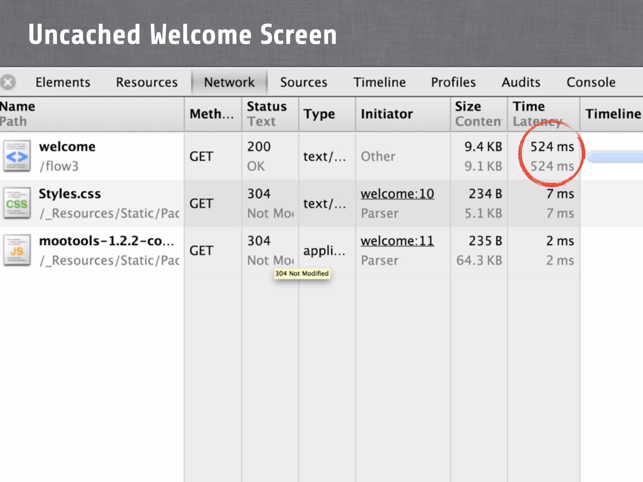 Uncached Welcome Screen
 