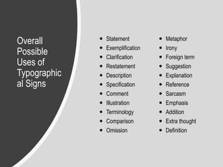 Typographical clues and punctuation marks | PPTX