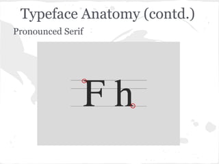 Typeface Anatomy (contd.)
Pronounced Serif
 