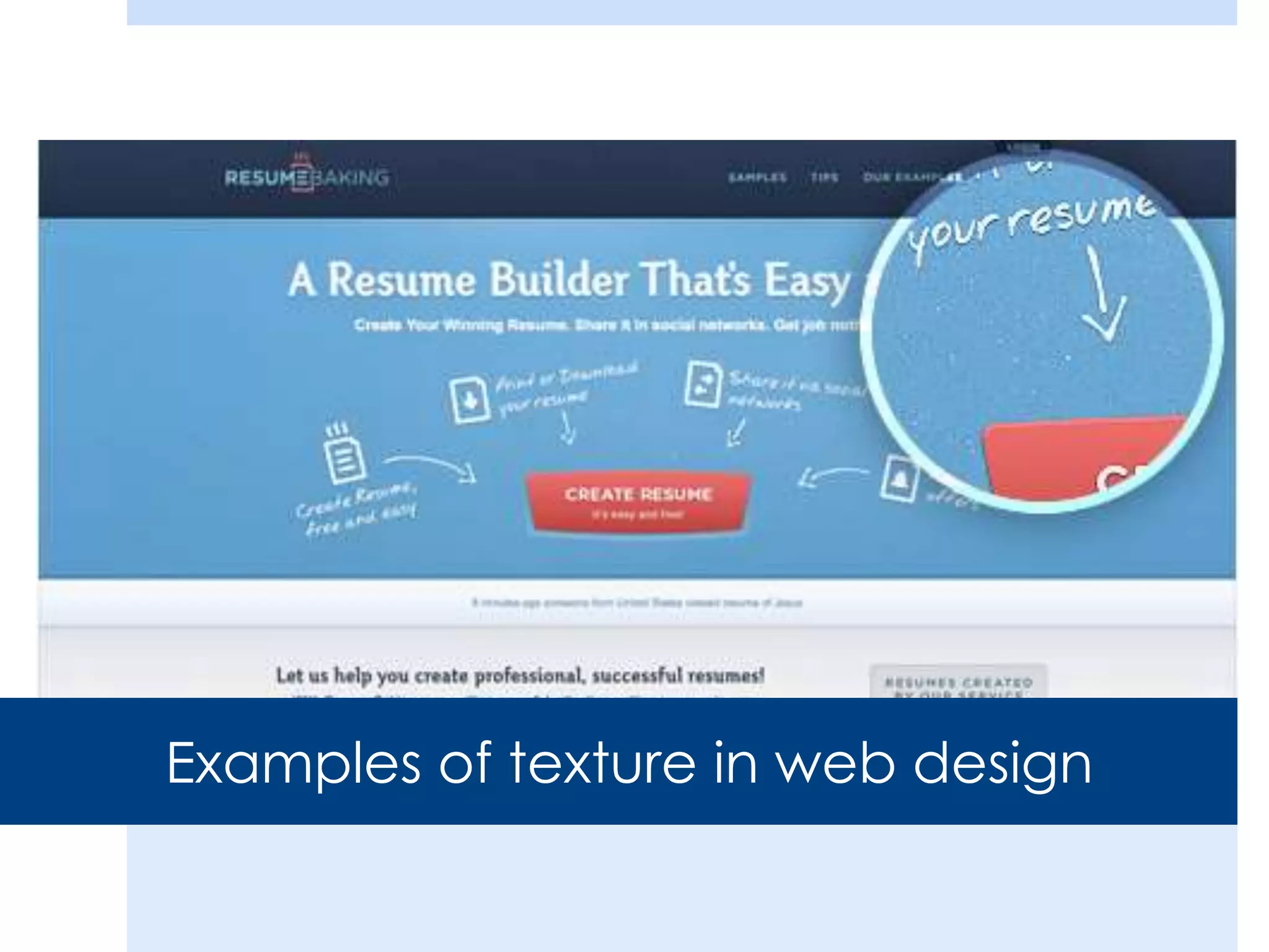 Examples of texture in web design
 