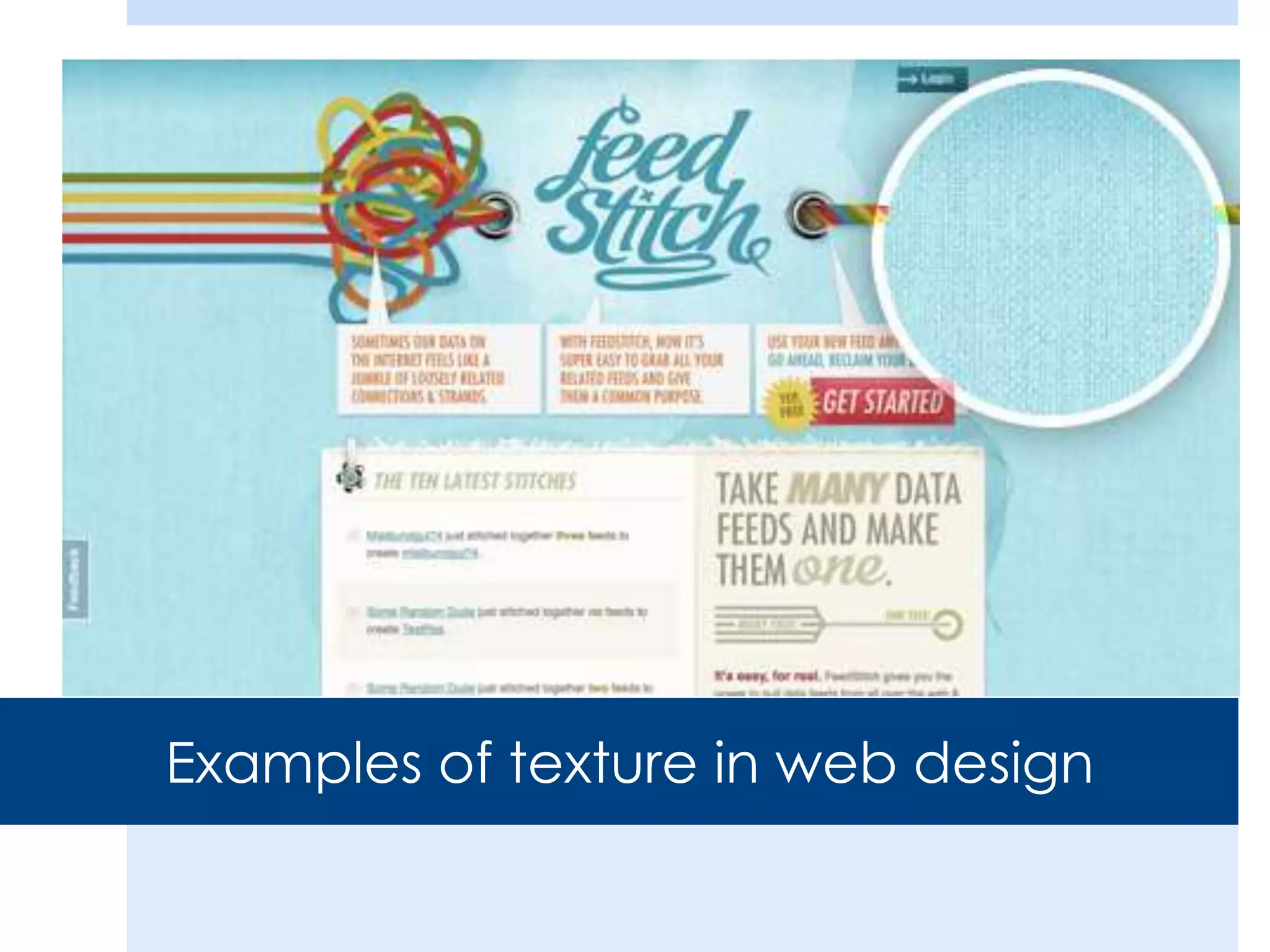 Examples of texture in web design
 