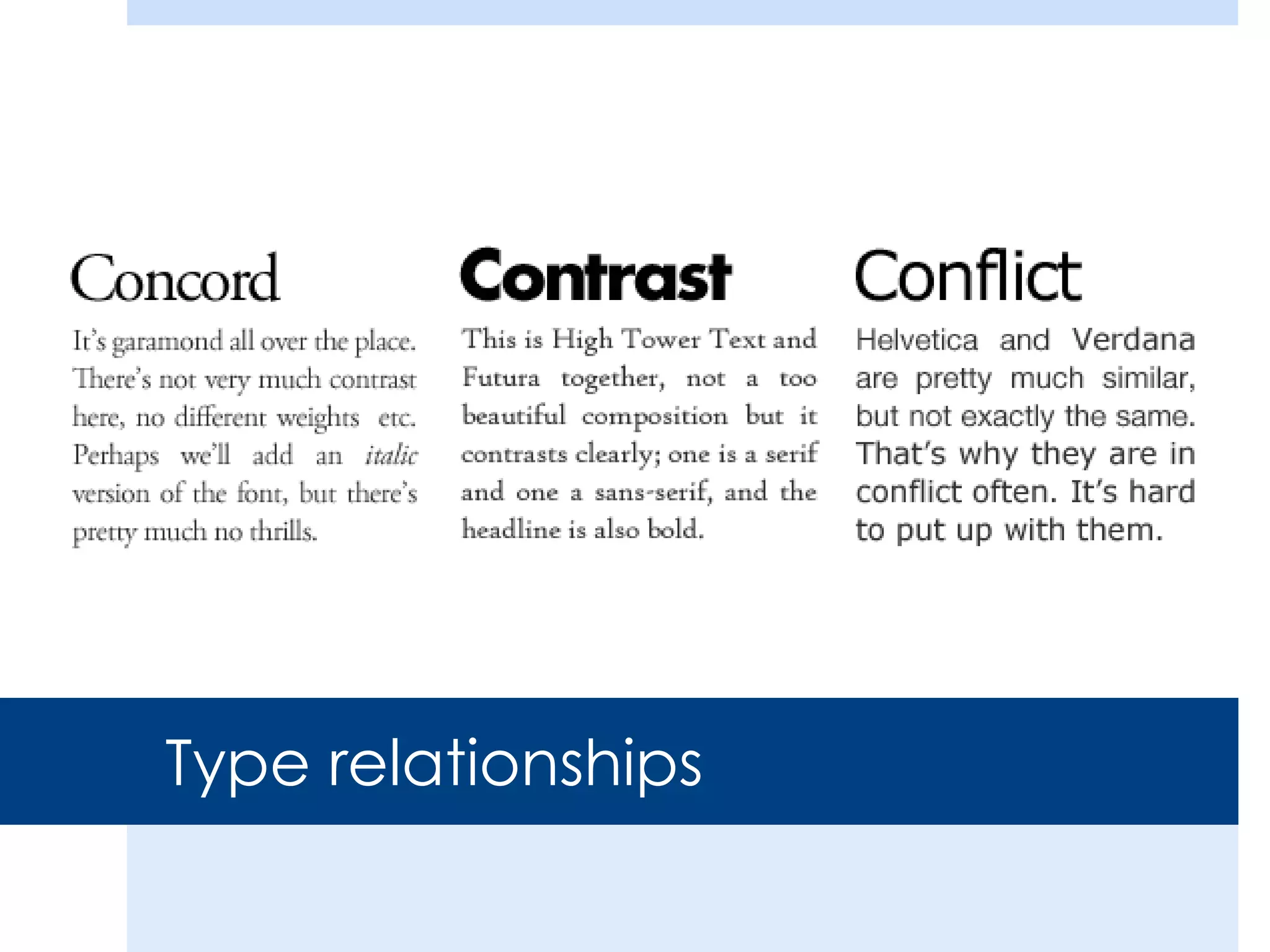 Type relationships
 
