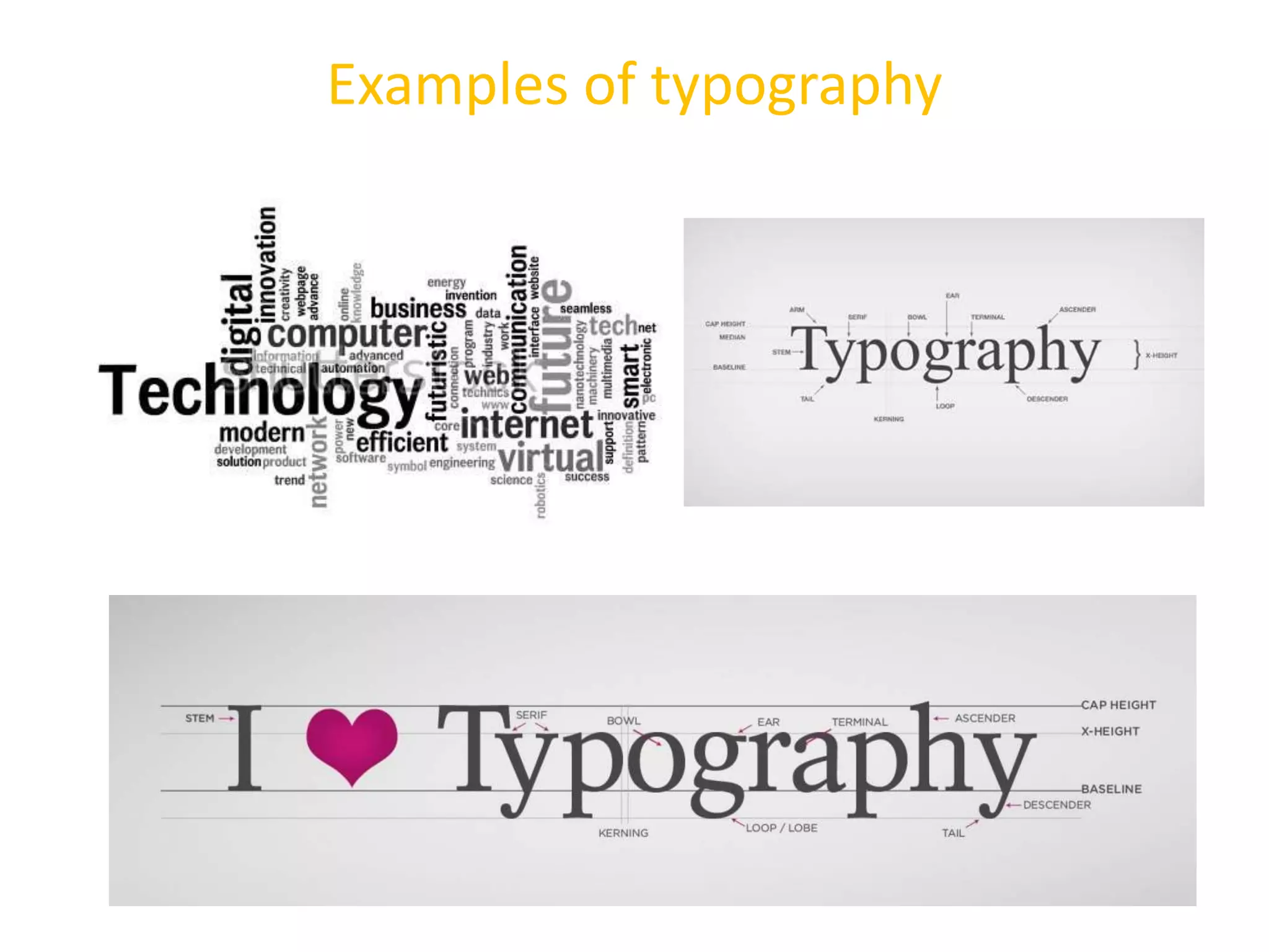 Examples of typography
 