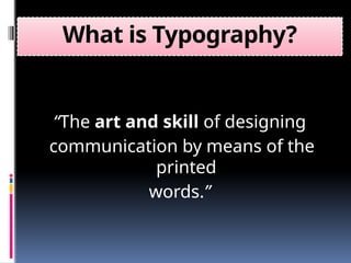 Typography-Basics knowledge of applied arts in typography | PPTX
