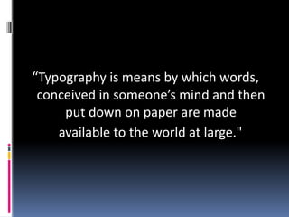 Typography-Basics knowledge of applied arts in typography | PPTX