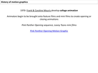 Typography within motion graphics
How is Typography integrated in a motion
graphic?
 
