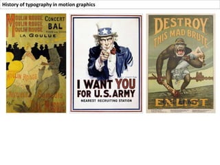 History of typography in motion graphics
Development of the Poster
 